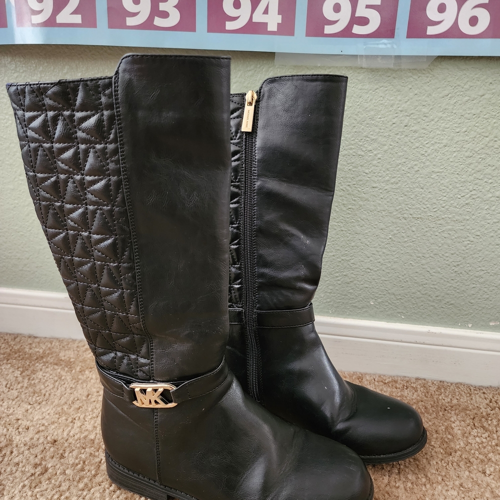 Michael Kors Black Quilted Over the Knee Boots